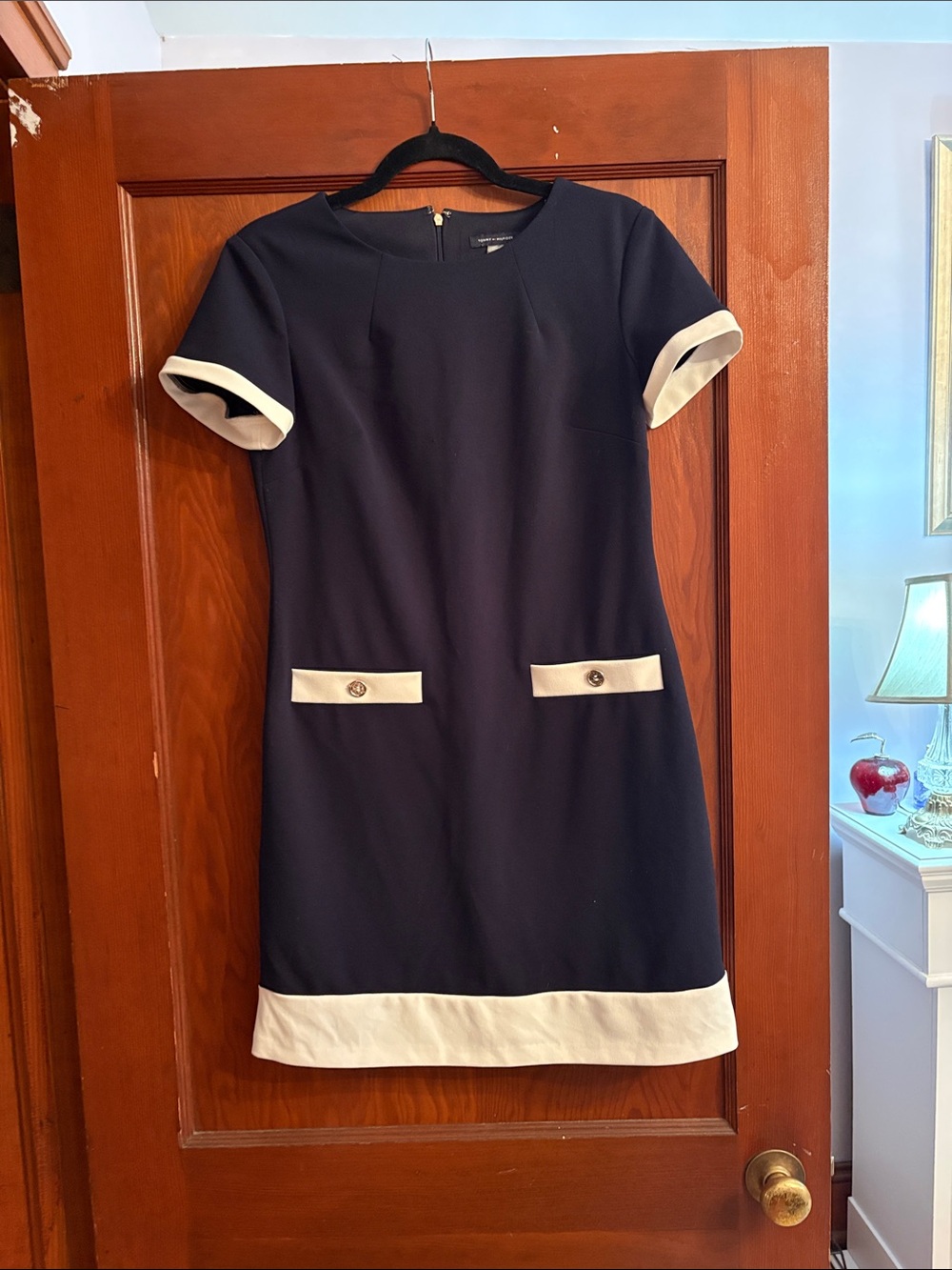Tommy Hilfiger Classic Navy and White Shift Dress